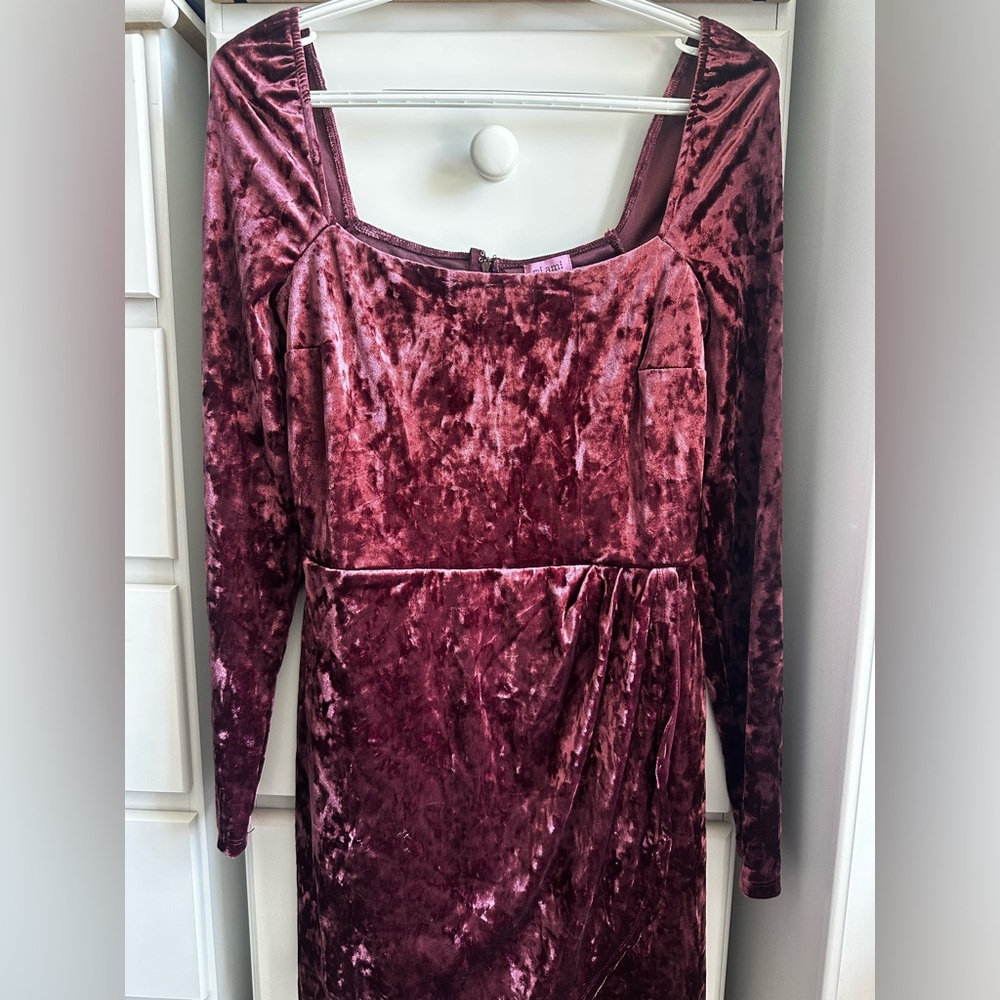 Francesca's Collections Red Bodycon Long Sleeve Dress